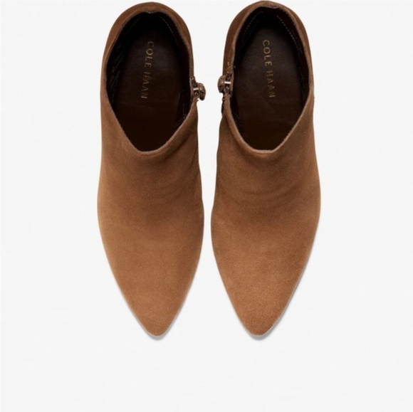 Cole Haan Elyse Brown Suede Ankle Boots In Bison Size 8 - Picture 3 of 15